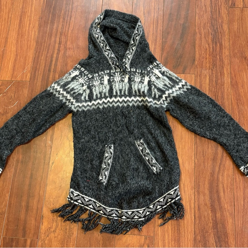 Small Dark Grey Alpaca Women's Sweater